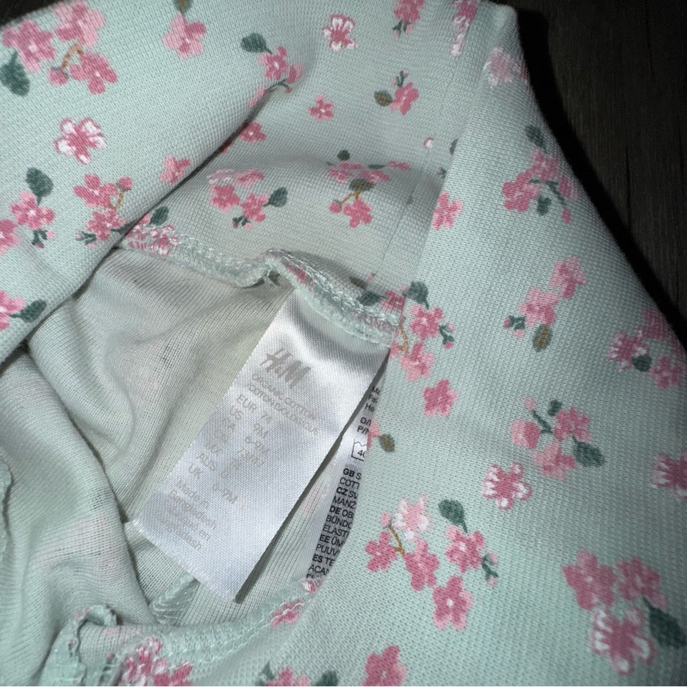 โ๏ธ6/$20โ๏ธ H&M Mint Floral Leggings - Picture 5 of 7